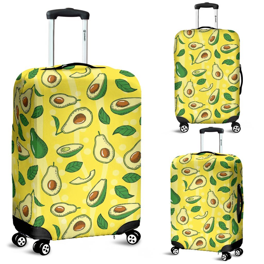 Avocado Yellow Pattern Print Luggage Cover Protector-grizzshop