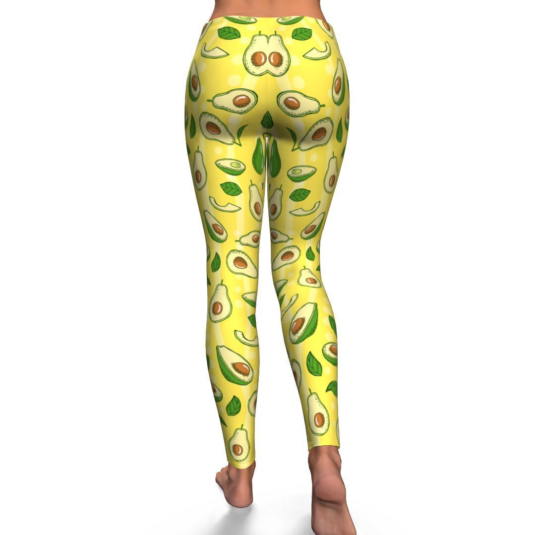 Avocado Yellow Pattern Print Pattern Women Leggings-grizzshop