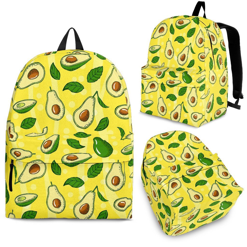 Avocado Yellow Pattern Print Premium Backpack-grizzshop
