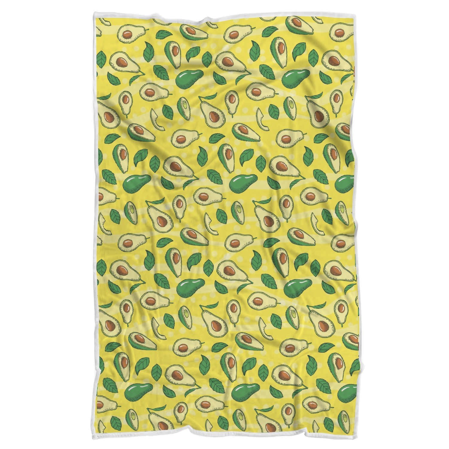 Avocado Yellow Pattern Print Throw Blanket-grizzshop