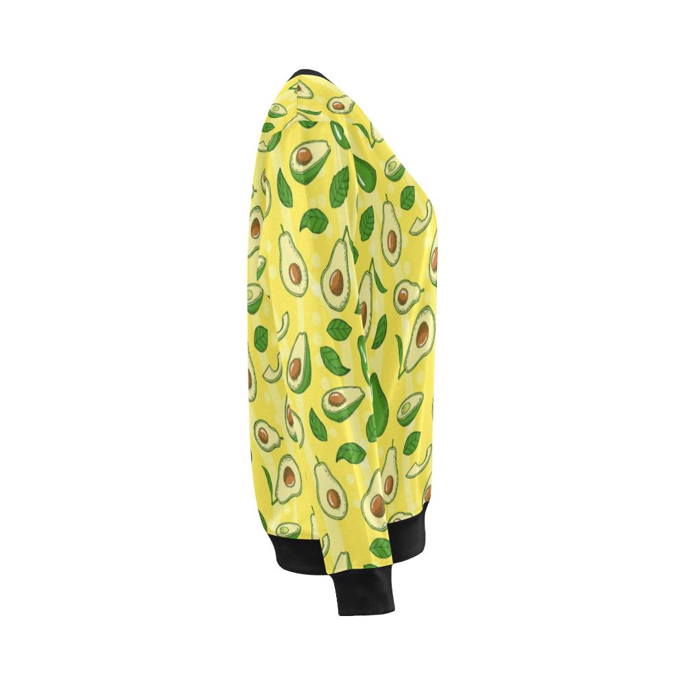 Avocado Yellow Pattern Print Women Crewneck Sweatshirt-grizzshop