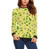 Avocado Yellow Pattern Print Women Crewneck Sweatshirt-grizzshop