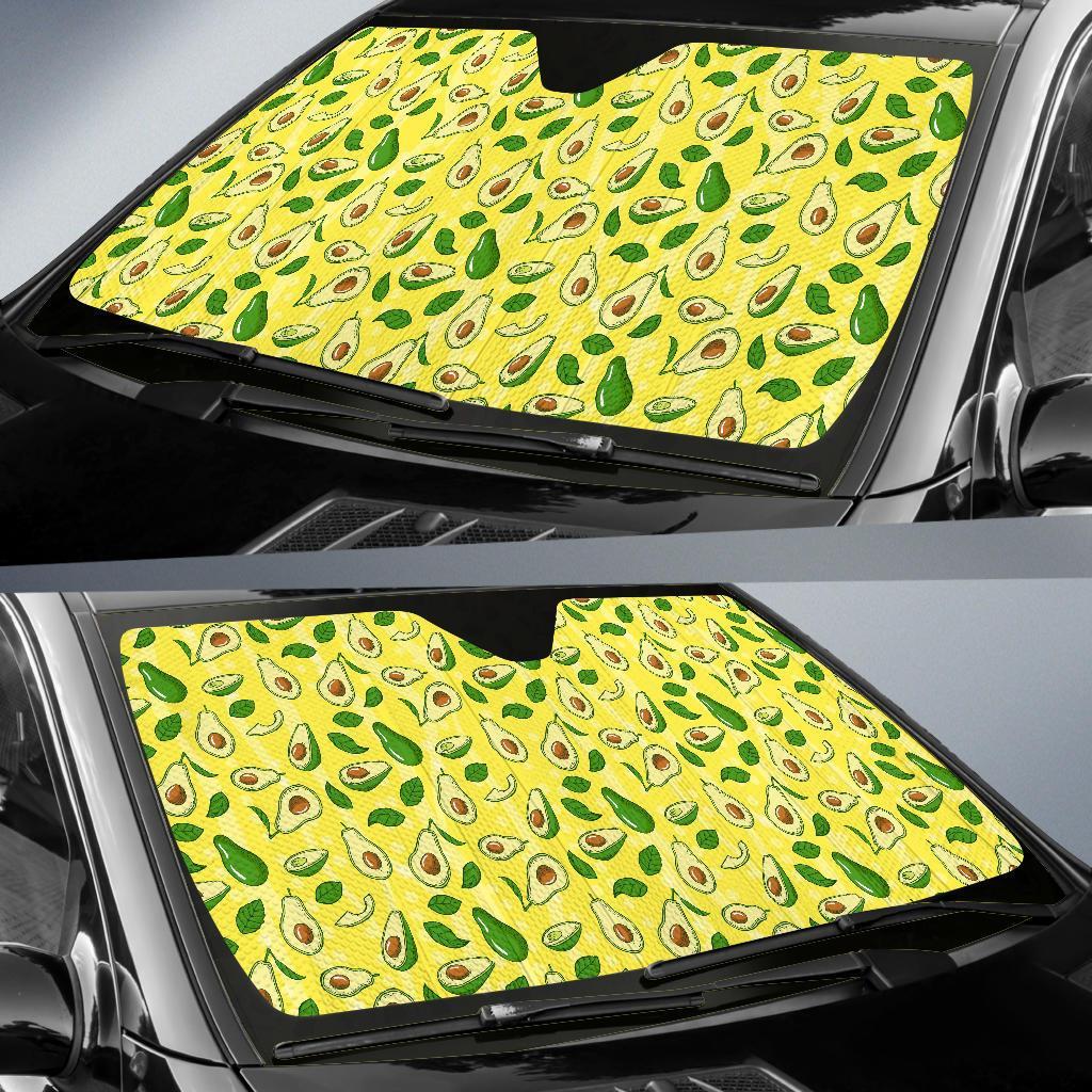 Avocado Yellow Patttern Print Car Sun Shade-grizzshop