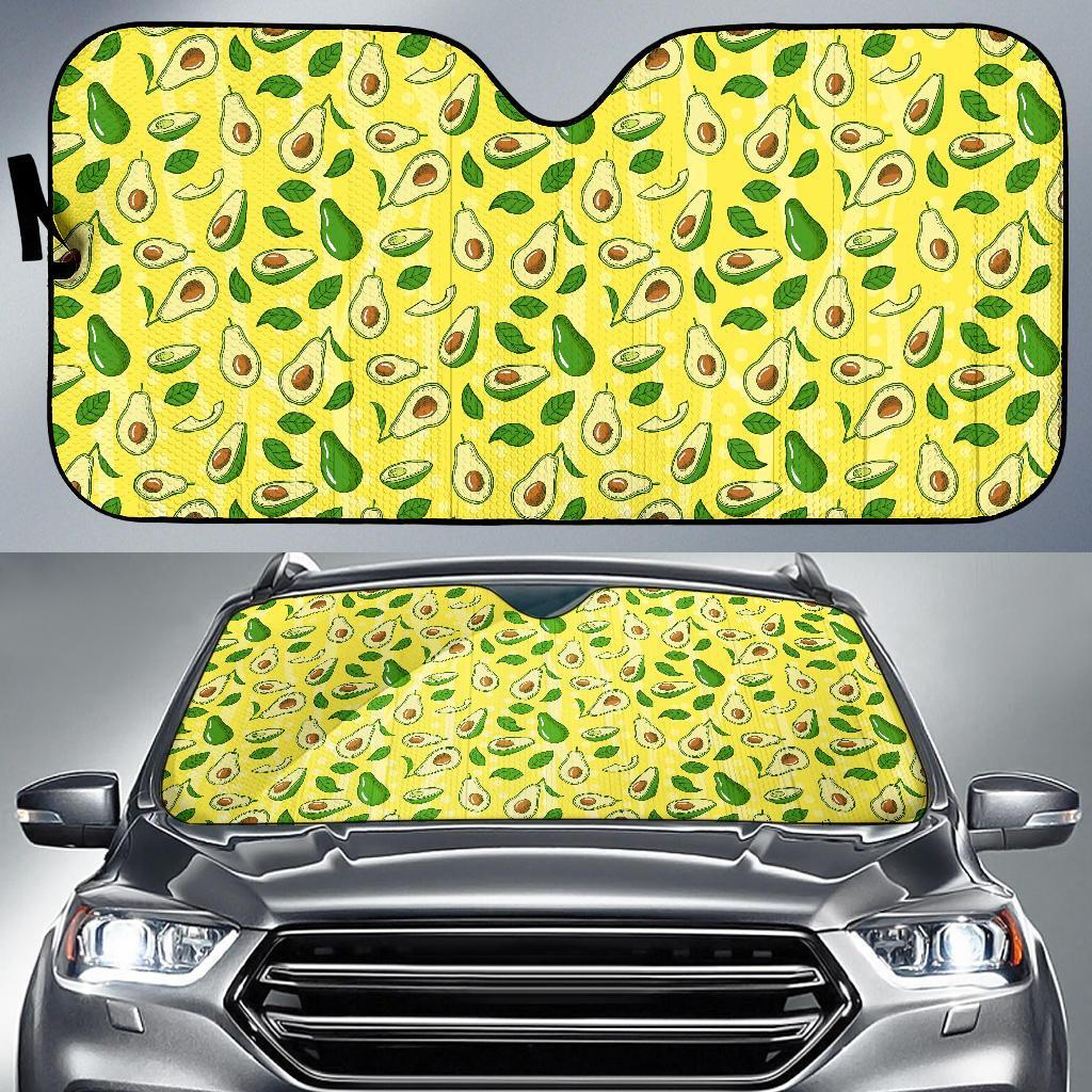 Avocado Yellow Patttern Print Car Sun Shade-grizzshop