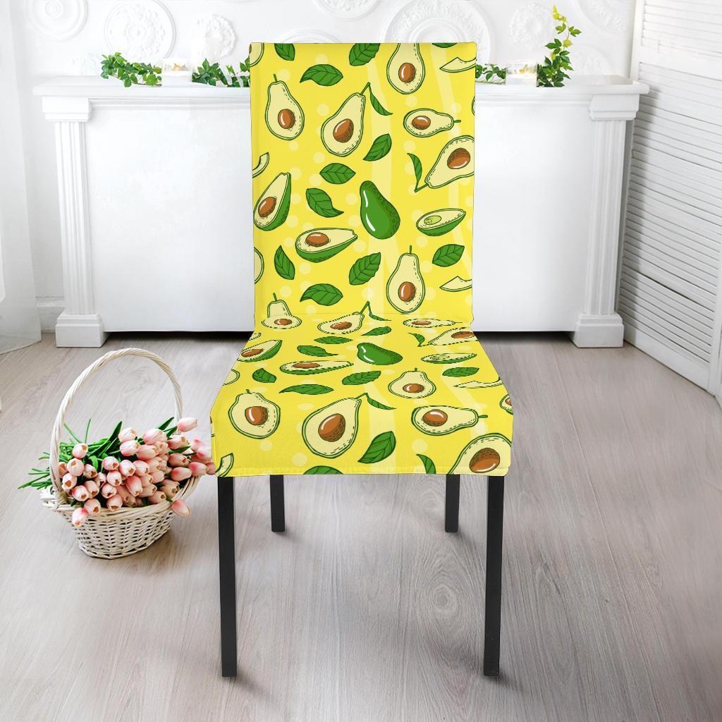 Avocado Yellow Patttern Print Chair Cover-grizzshop