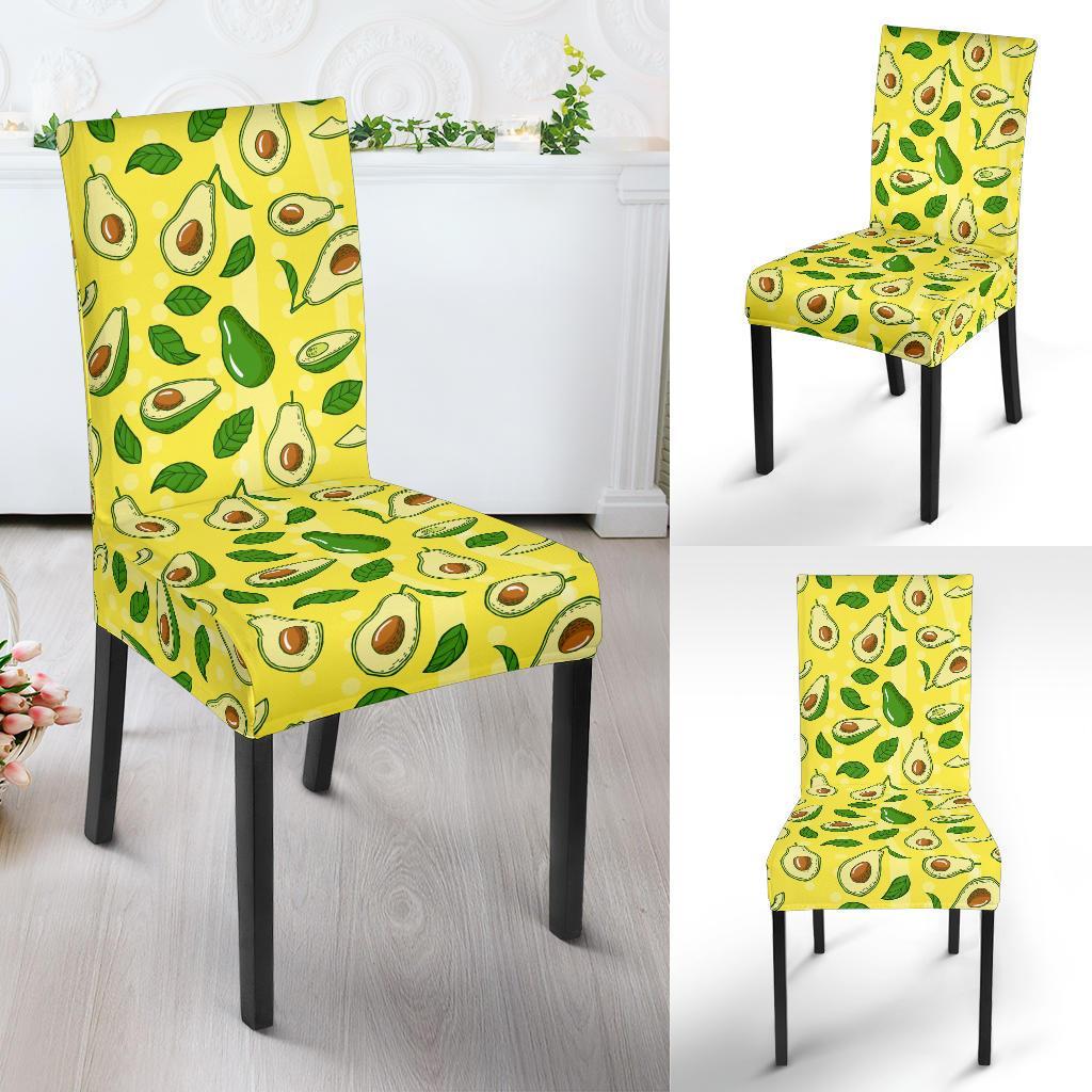 Avocado Yellow Patttern Print Chair Cover-grizzshop