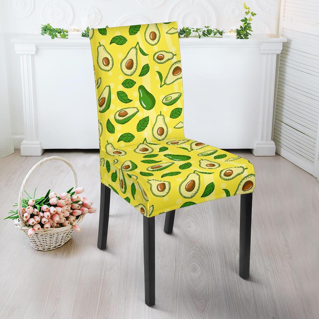 Avocado Yellow Patttern Print Chair Cover-grizzshop