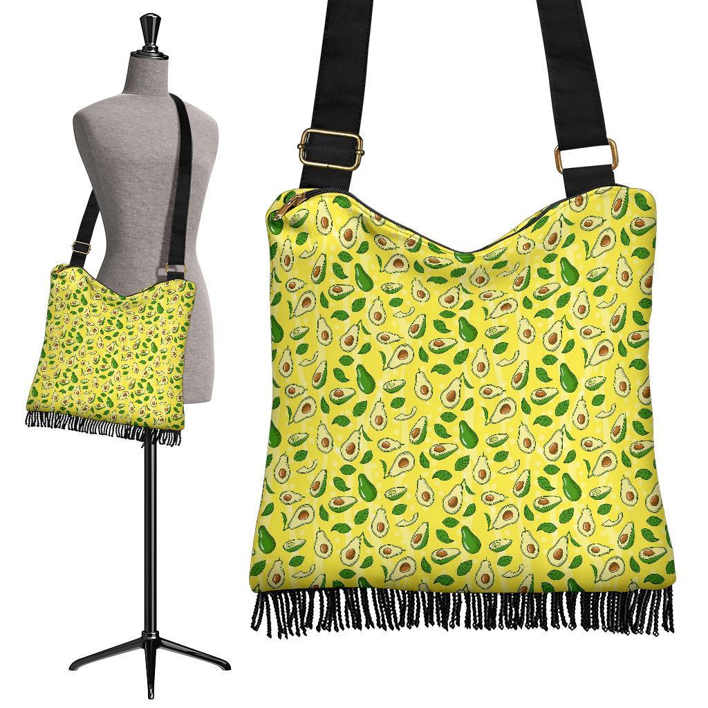 Avocado Yellow Patttern Print Crossbody Bags-grizzshop