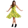 Avocado Yellow Patttern Print Dress-grizzshop