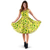 Avocado Yellow Patttern Print Dress-grizzshop