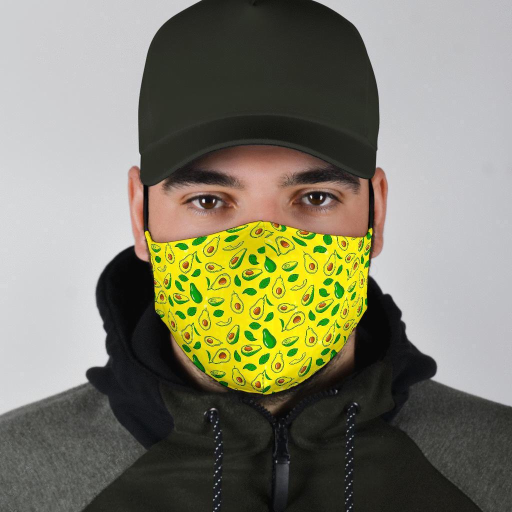 Avocado Yellow Patttern Print Face Mask-grizzshop