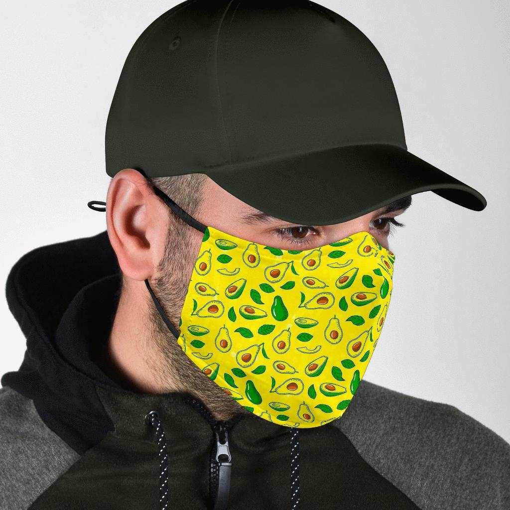 Avocado Yellow Patttern Print Face Mask-grizzshop