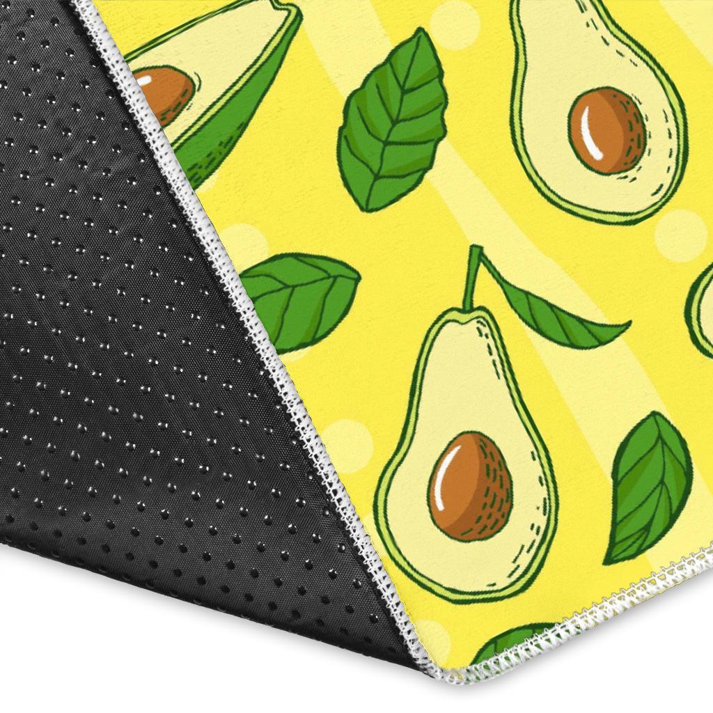 Avocado Yellow Patttern Print Floor Mat-grizzshop