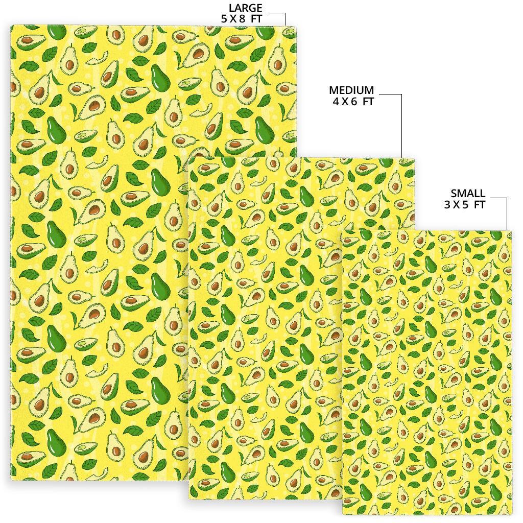 Avocado Yellow Patttern Print Floor Mat-grizzshop