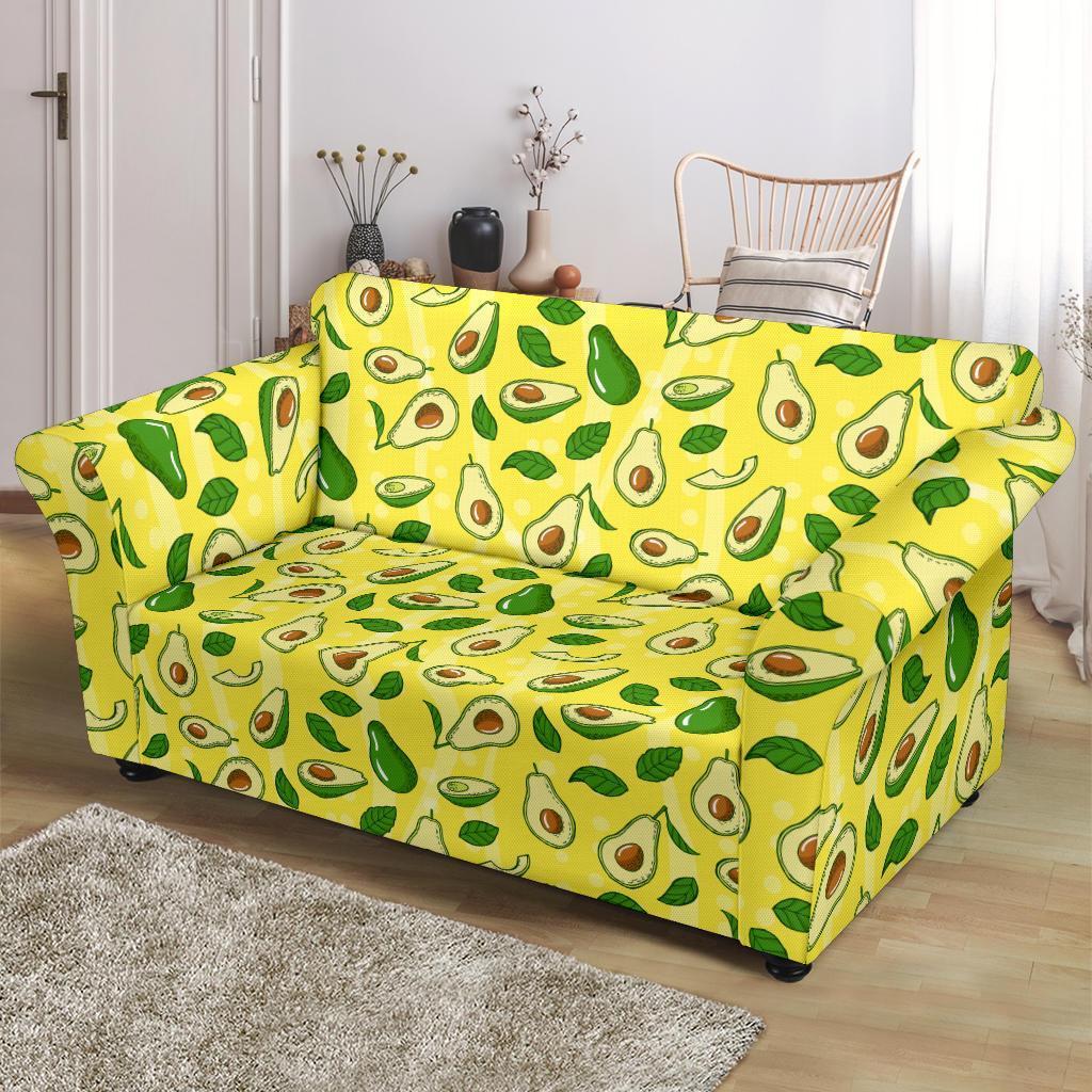 Avocado Yellow Patttern Print Loveseat Cover-grizzshop