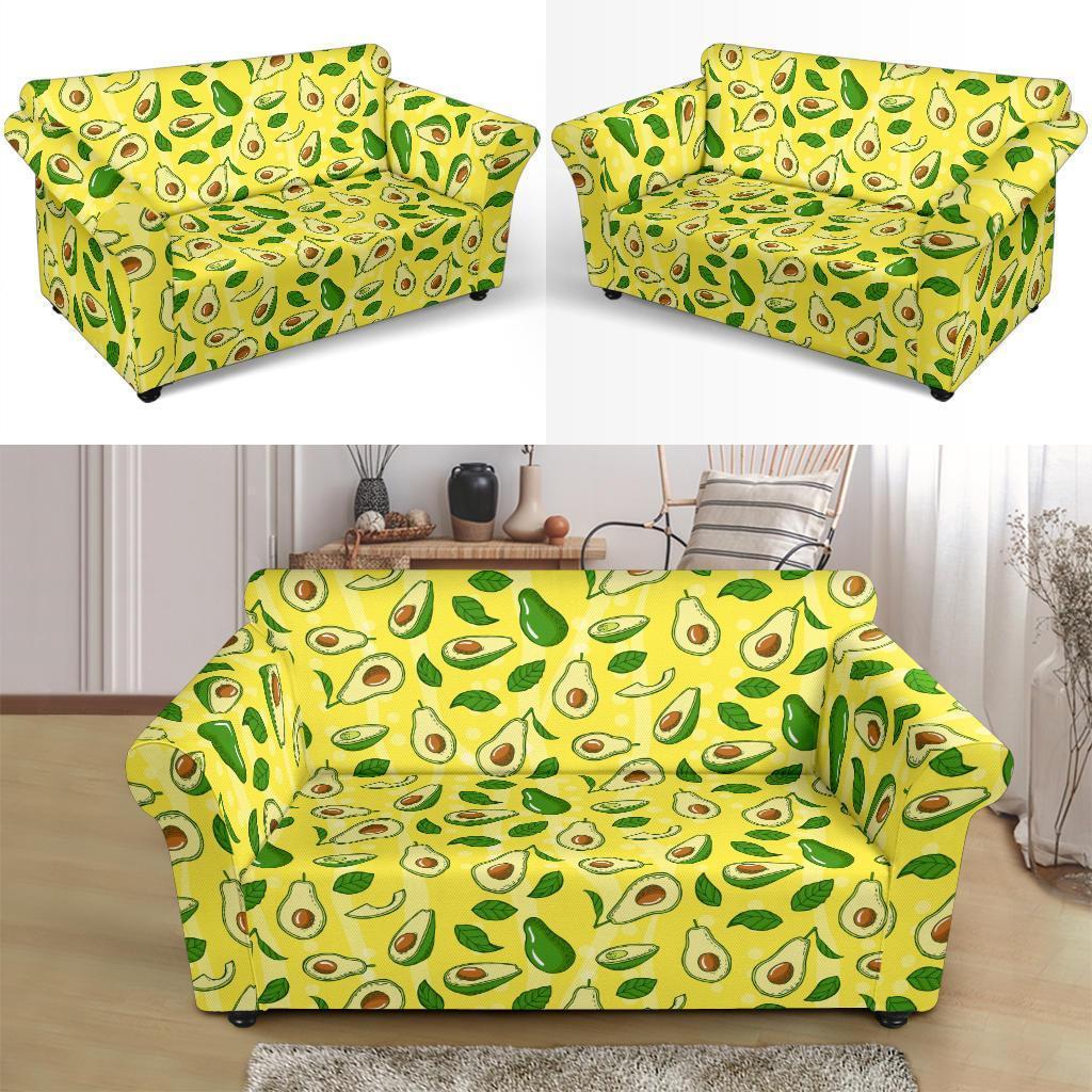 Avocado Yellow Patttern Print Loveseat Cover-grizzshop