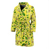 Avocado Yellow Patttern Print Men Long Robe-grizzshop