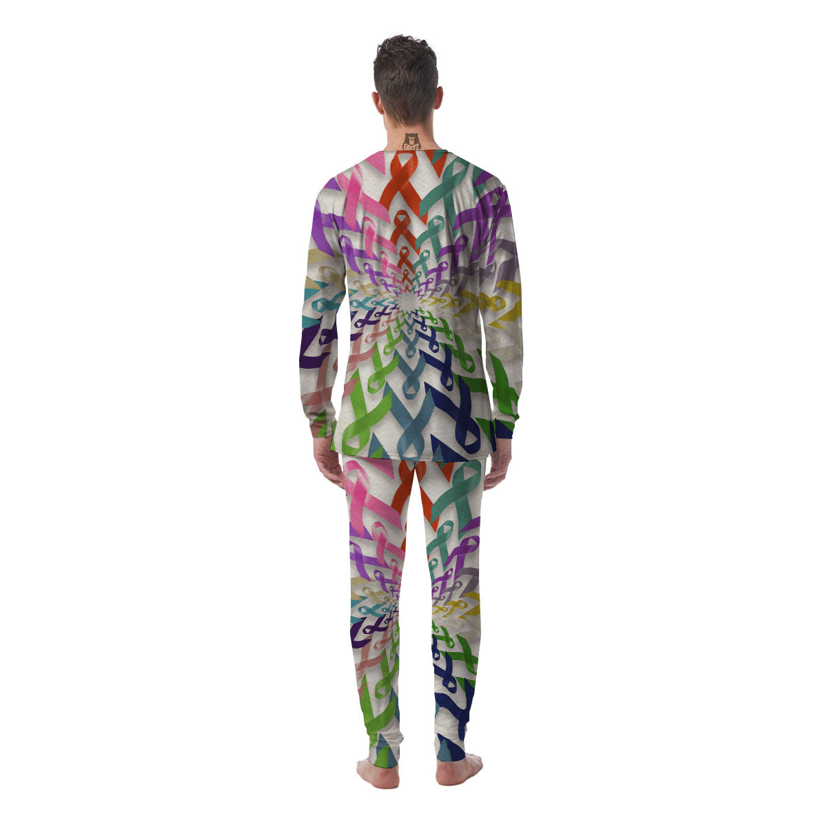 Awareness Mandala Cancer Print Men's Pajamas-grizzshop