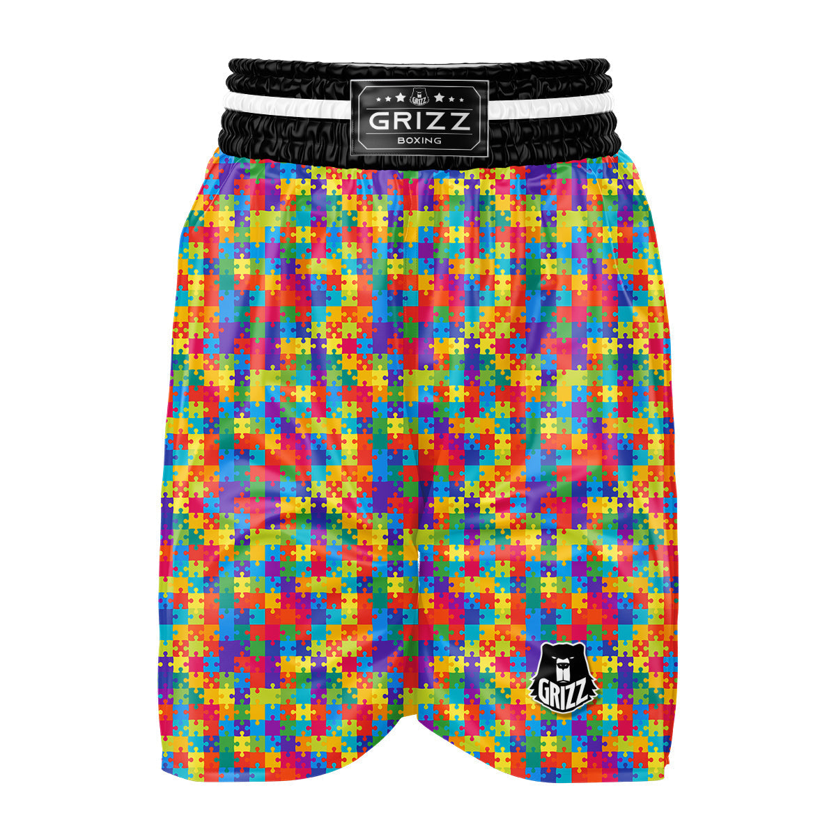 Awareness Puzzle Colorful Autism Print Boxing Shorts-grizzshop