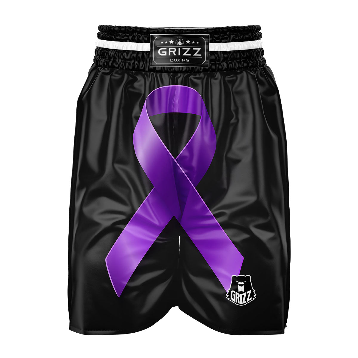 Awareness Ribbon Purple Cancer Print Boxing Shorts-grizzshop