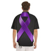 Awareness Ribbon Purple Cancer Print Men's Short Sleeve Shirts-grizzshop