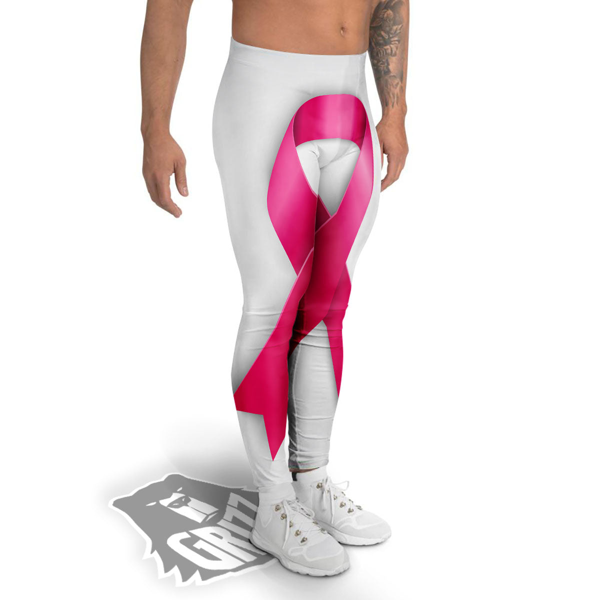 Awareness Ribbons Cancer Print Men's Leggings-grizzshop