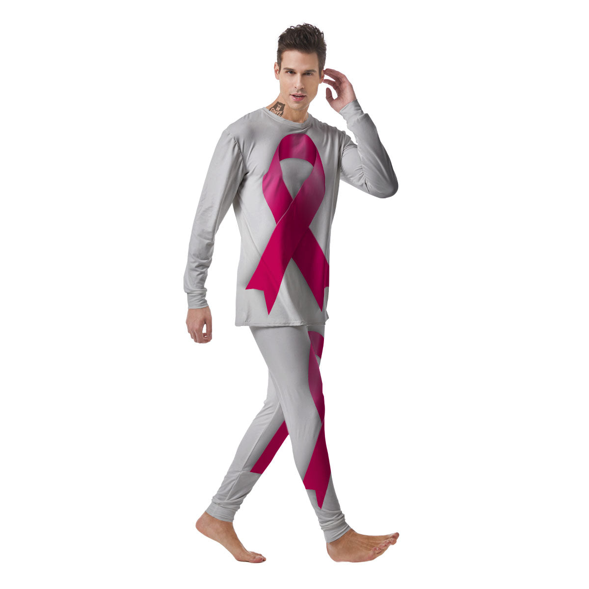 Awareness Ribbons Cancer Print Men's Pajamas-grizzshop