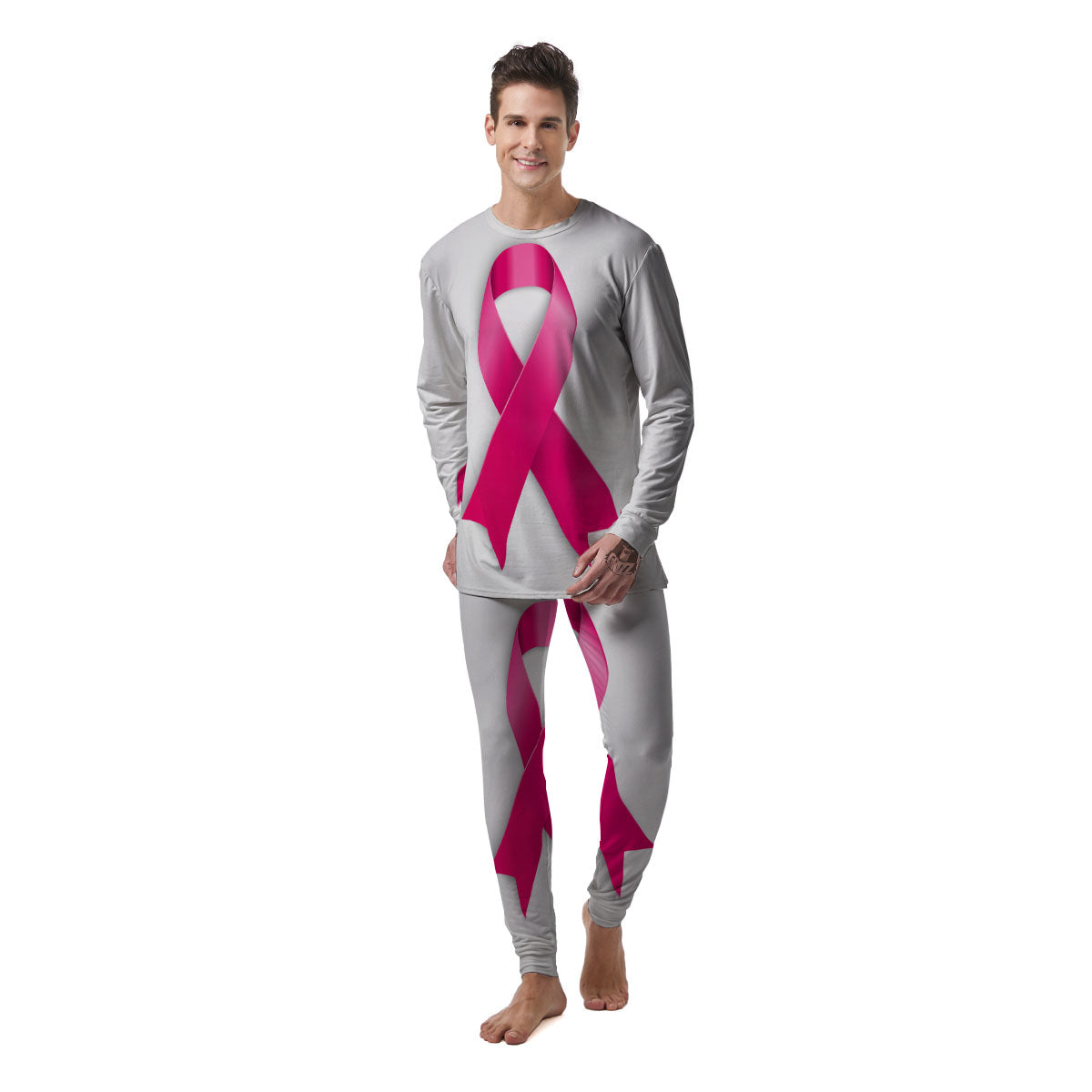 Awareness Ribbons Cancer Print Men's Pajamas-grizzshop