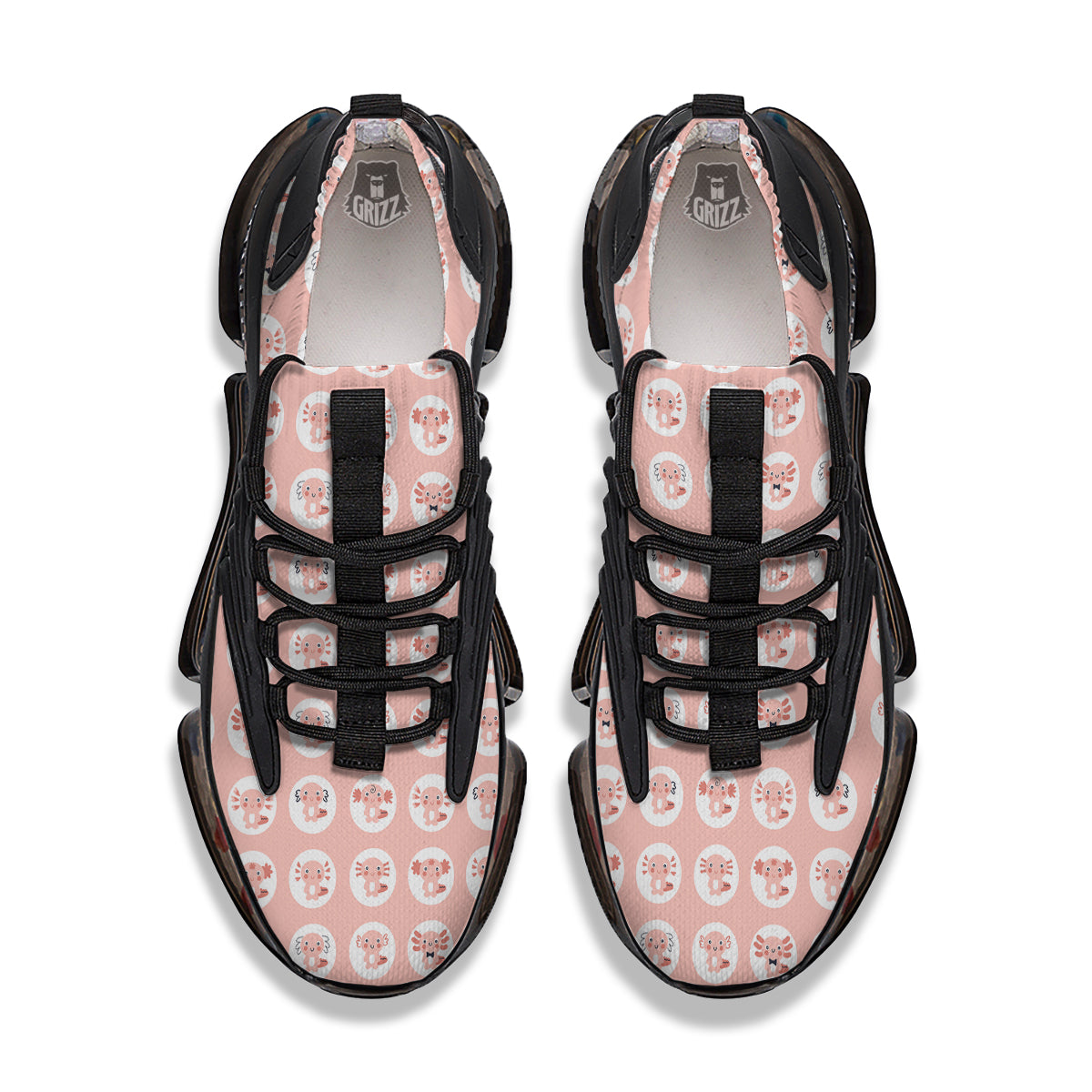Axolotl Baby Print Pattern Black Gym Shoes-grizzshop