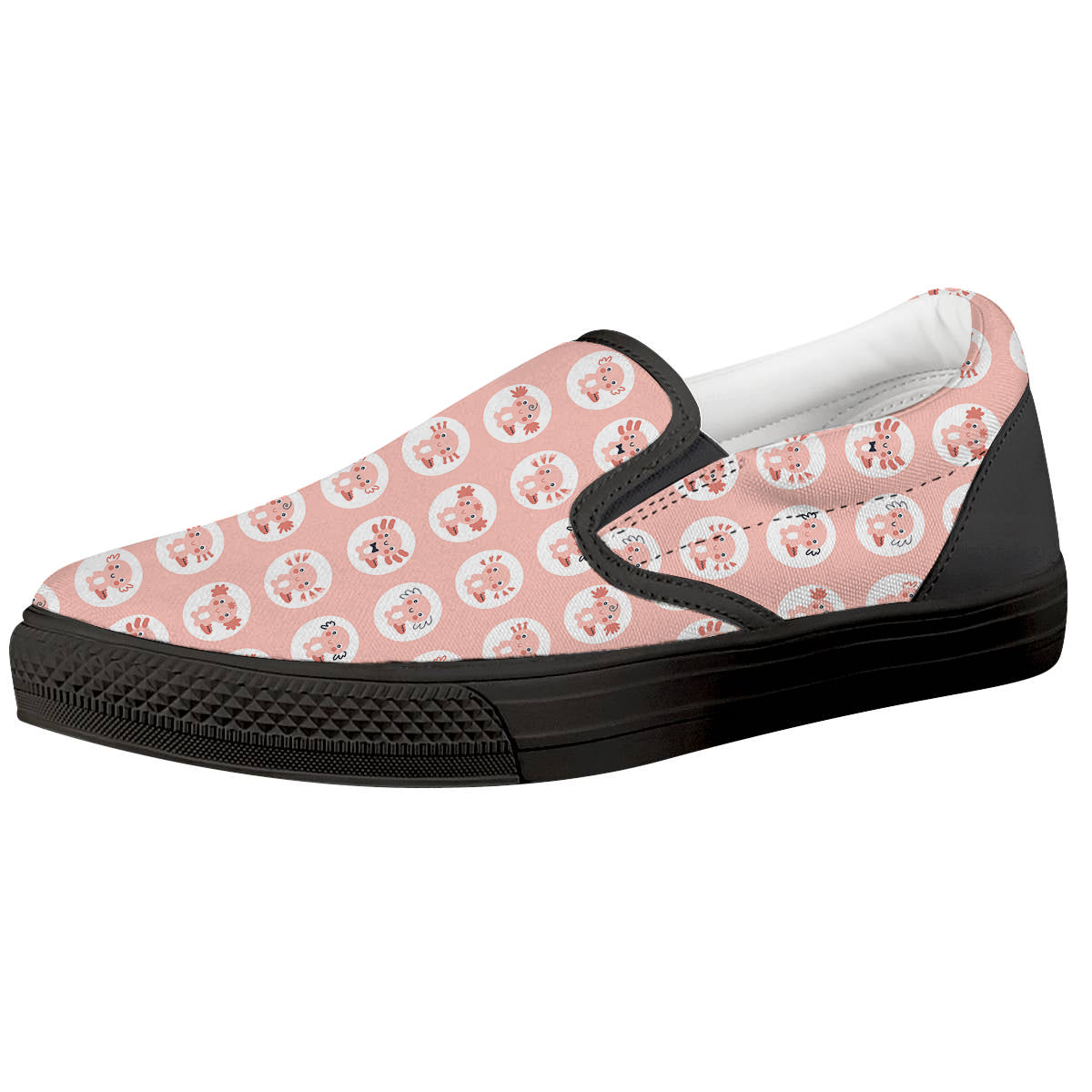 Axolotl Baby Print Pattern Black Slip On Shoes-grizzshop