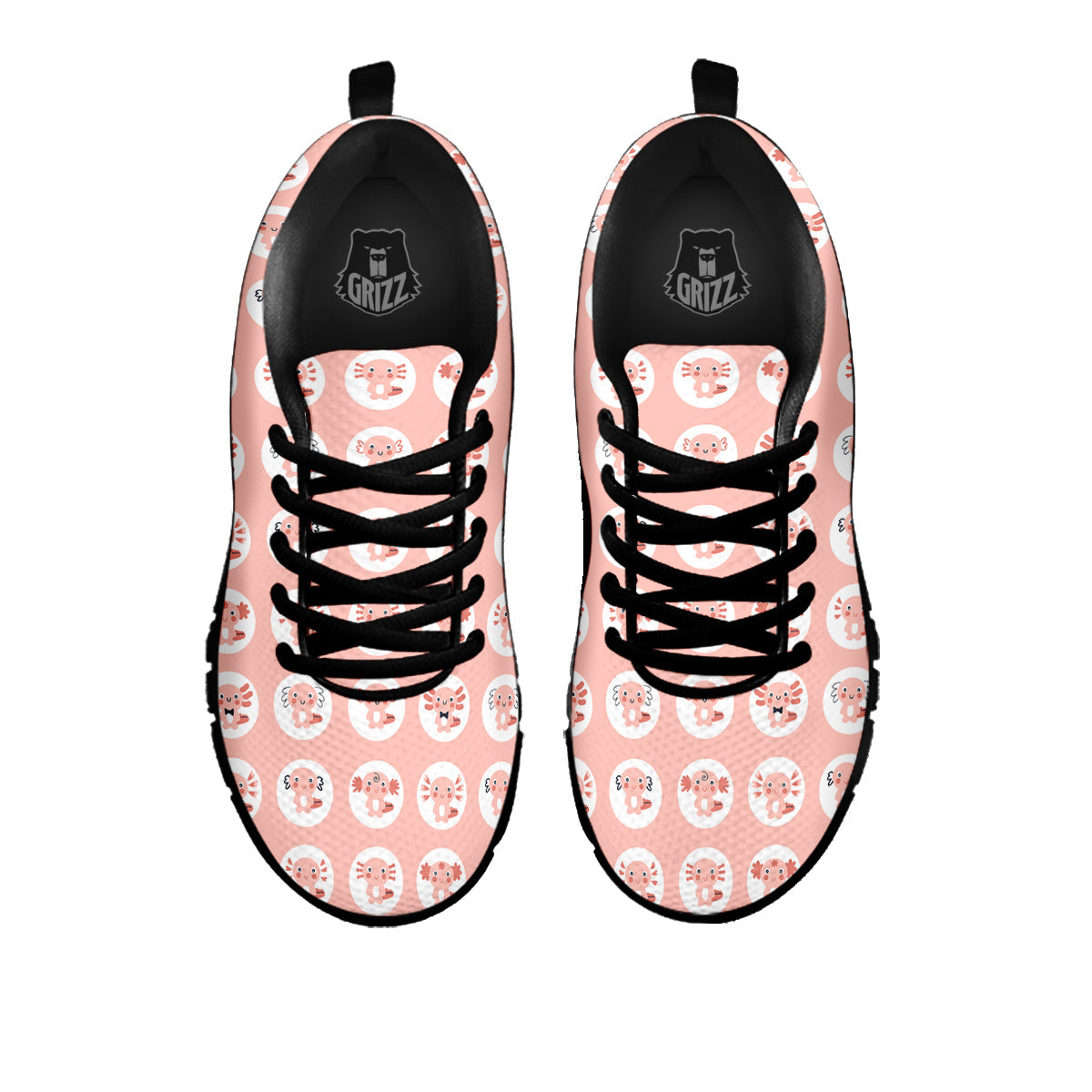 Axolotl Baby Print Pattern Black Sneaker-grizzshop