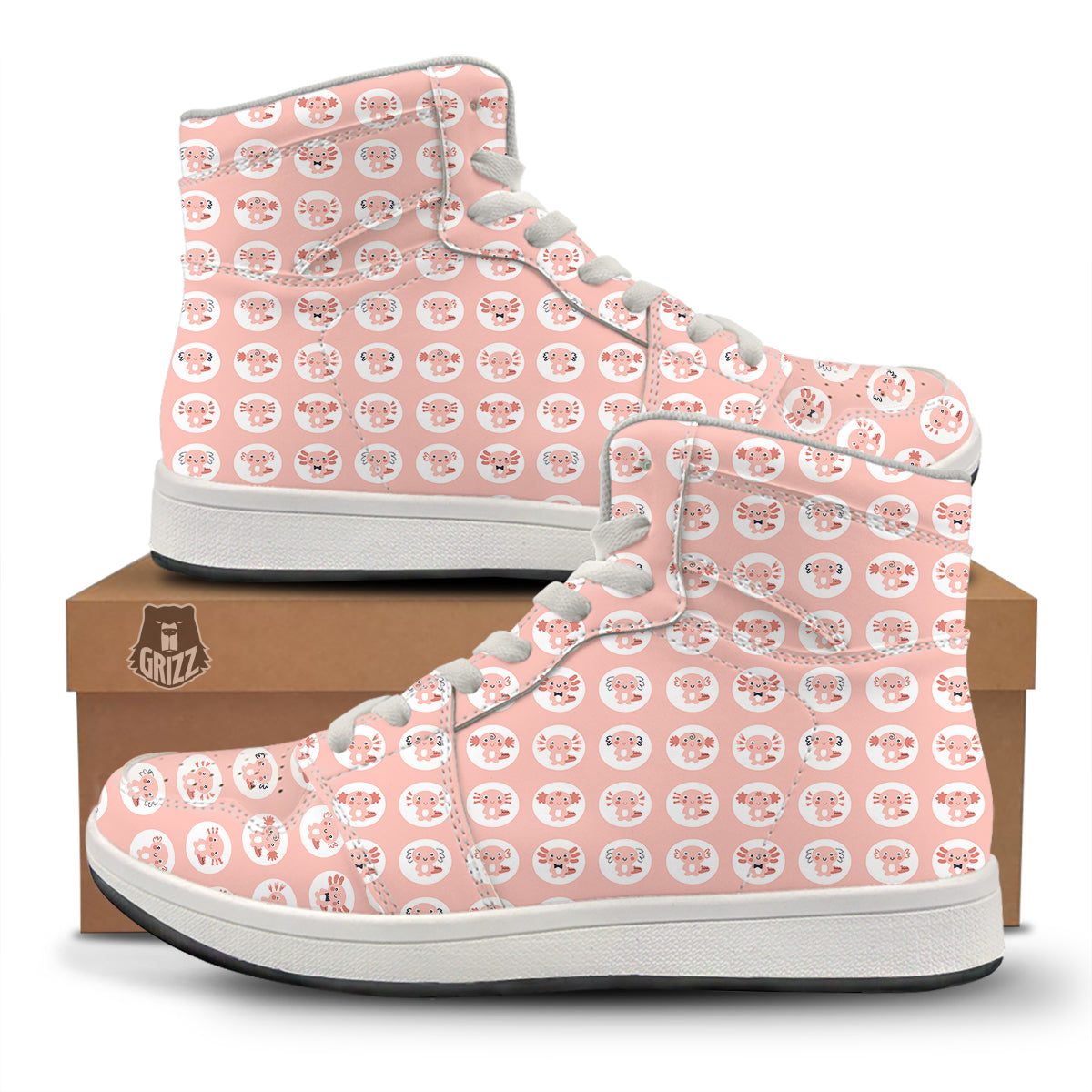 Axolotl Baby Print Pattern High Top Sneakers-grizzshop