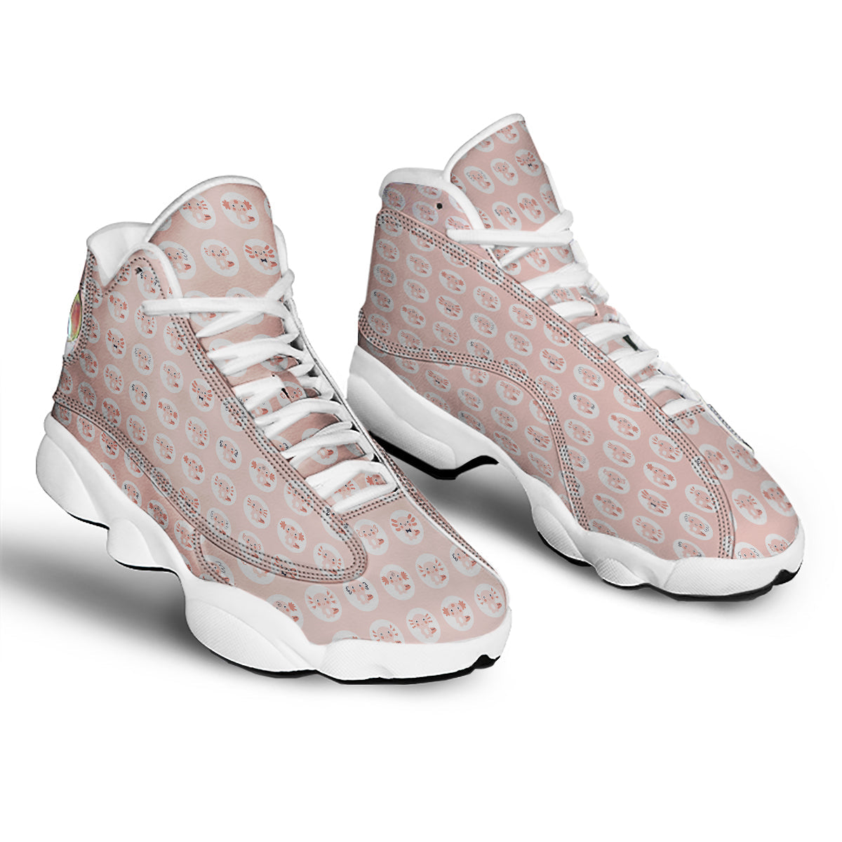 Axolotl Baby Print Pattern White Basketball Shoes-grizzshop