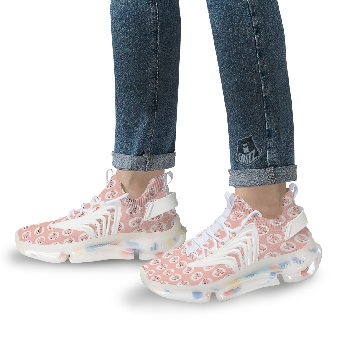 Axolotl Baby Print Pattern White Gym Shoes-grizzshop
