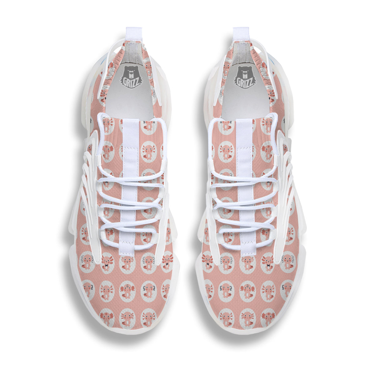 Axolotl Baby Print Pattern White Gym Shoes-grizzshop
