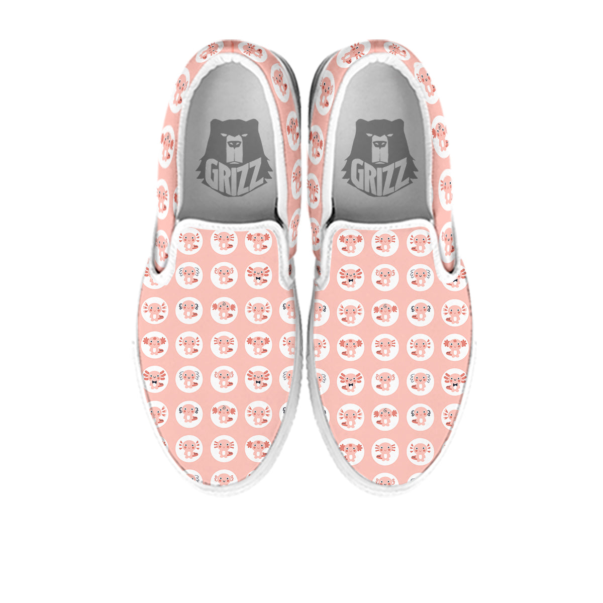 Axolotl Baby Print Pattern White Slip On Shoes-grizzshop