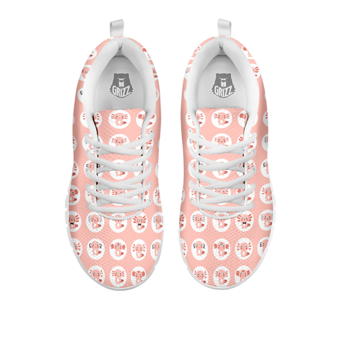 Axolotl Baby Print Pattern White Sneaker-grizzshop