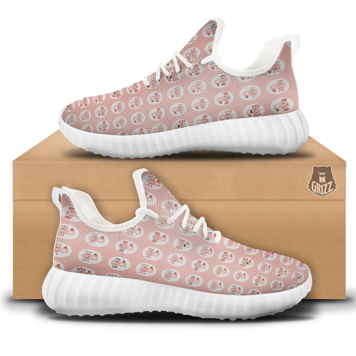 Axolotl Baby Print Pattern White Walking Shoes-grizzshop