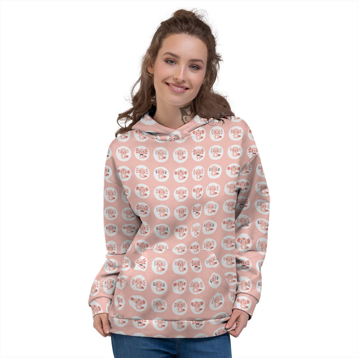 Axolotl Baby Print Pattern Women's Hoodie-grizzshop