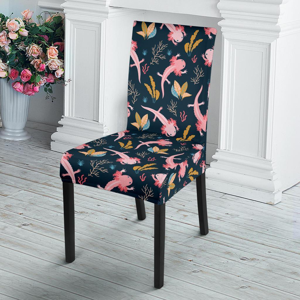 Axolotl Black Pattern Print Chair Cover-grizzshop