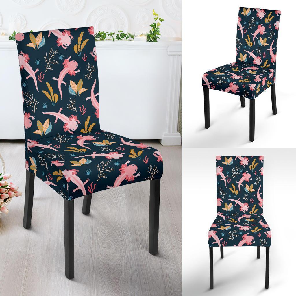 Axolotl Black Pattern Print Chair Cover-grizzshop