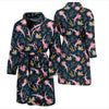 Axolotl Black Pattern Print Men Long Robe-grizzshop