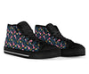 Axolotl Black Pattern Print Men Women's High Top Shoes-grizzshop