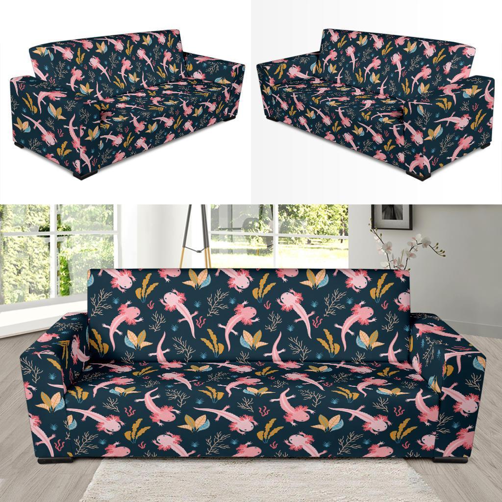 Axolotl Black Pattern Print Sofa Covers-grizzshop