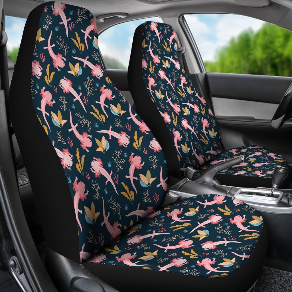 Axolotl Black Pattern Print Universal Fit Car Seat Cover-grizzshop