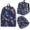 Axolotl Blue Pattern Print Backpack-grizzshop
