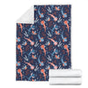 Axolotl Blue Pattern Print Blanket-grizzshop