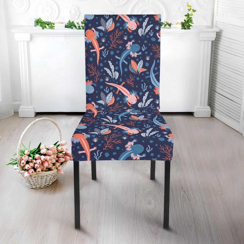 Axolotl Blue Pattern Print Chair Cover-grizzshop