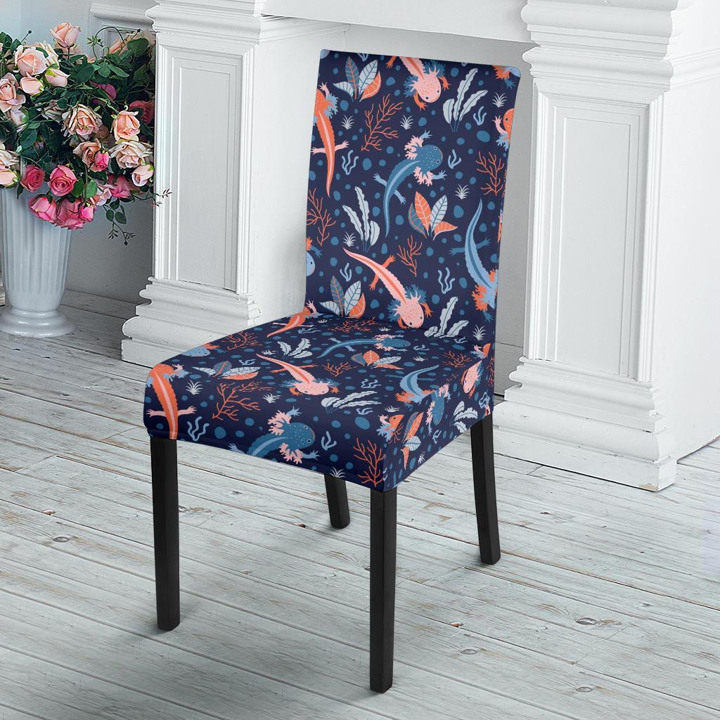 Axolotl Blue Pattern Print Chair Cover-grizzshop