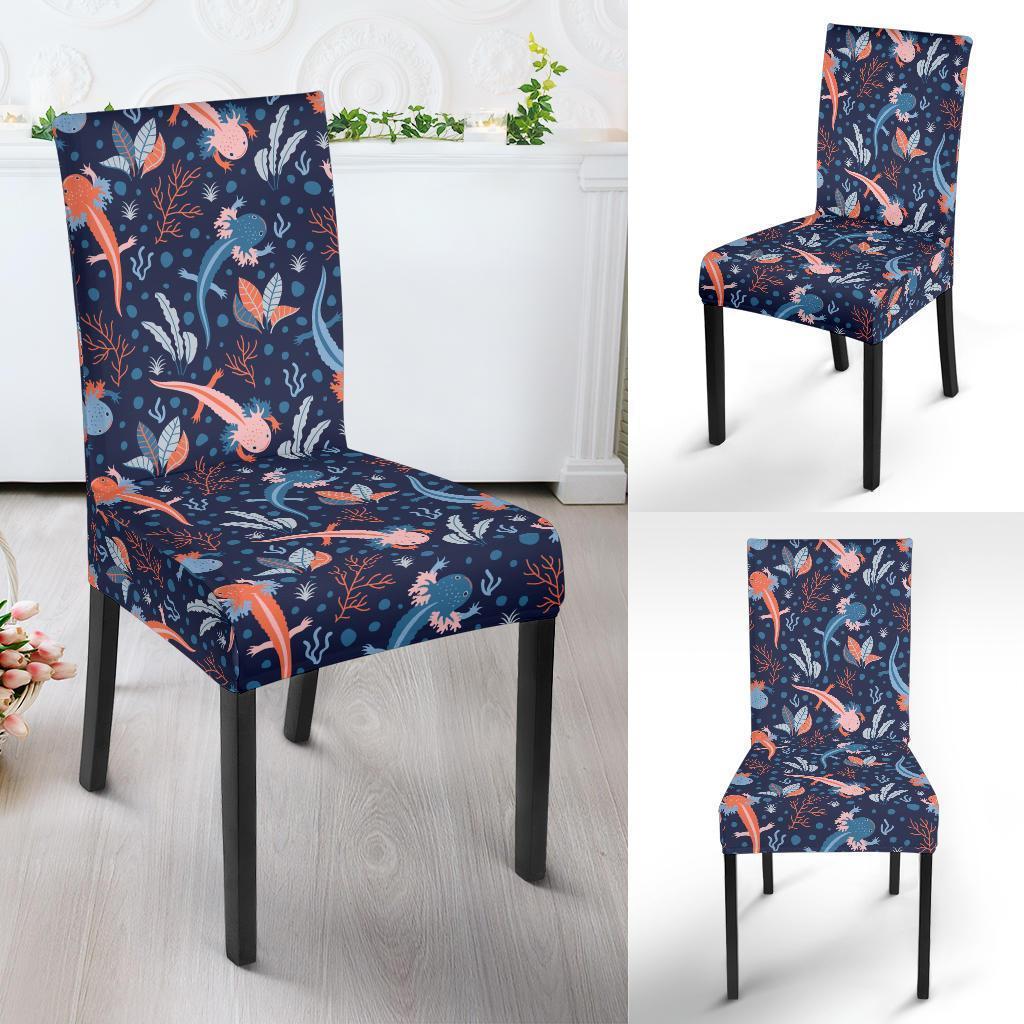 Axolotl Blue Pattern Print Chair Cover-grizzshop
